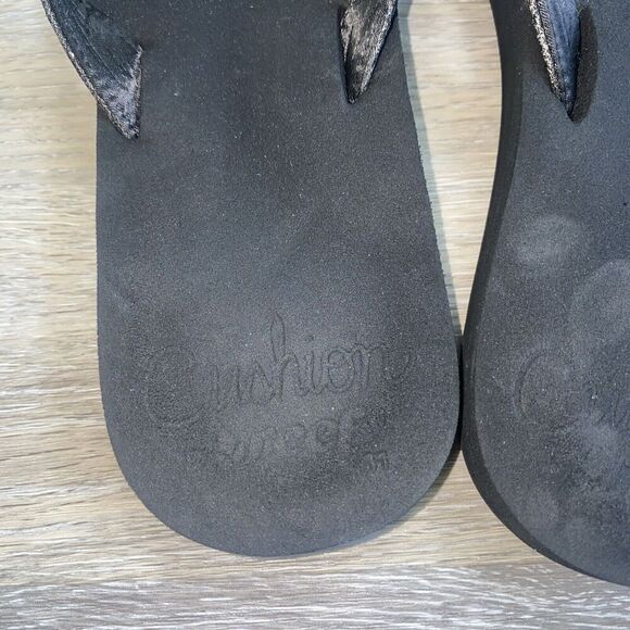 Reef Cushion Black Soft Rubber Insoles Flip Flops Women's sz 11 - Picture 3 of 10